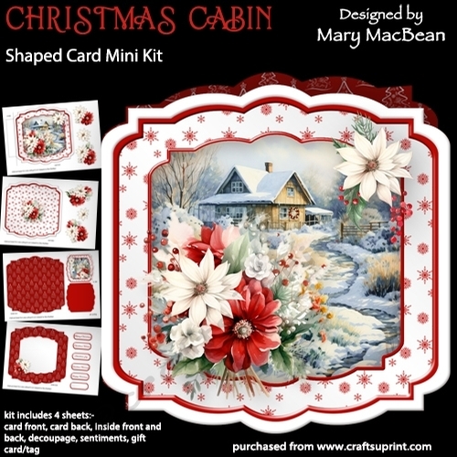 Christmas Cabin - Shaped Card Mini Kit