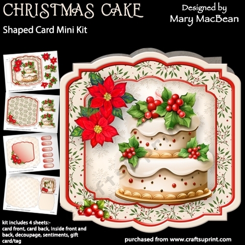 Christmas Cake - Shaped Card Mini Kit