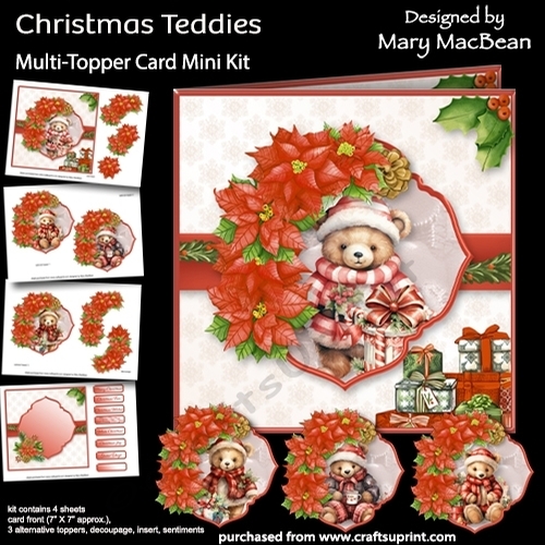 Christmas Teddies - Multi-Topper Card Mini Kit