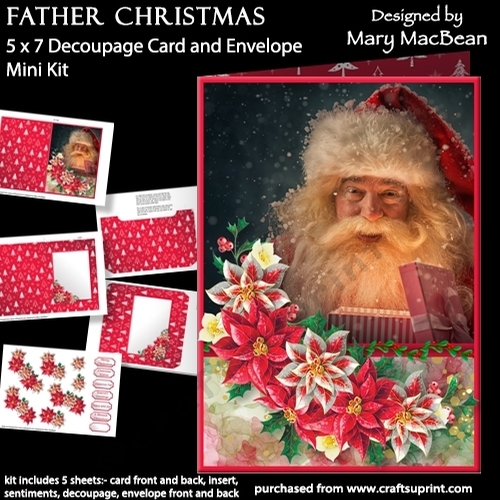 Father Christmas - 5 x 7 Card and Envelope Mini Kit