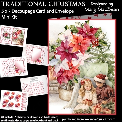 Traditional Christmas - 5 x 7 Card and Envelope Mini Kit