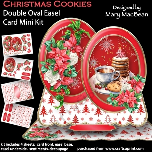 Christmas Cookies - Double Oval Easel Card Mini Kit