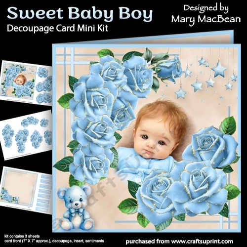 Sweet Baby Boy - Decoupage Card Mini Kit