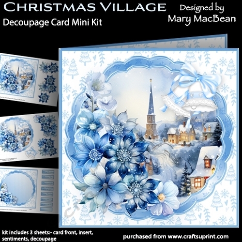 Christmas Village - Decoupage Card Mini Kit