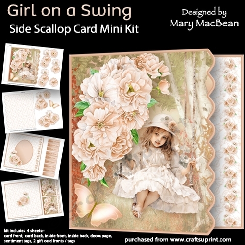 Girl on a Swing - Side Scallop Card Mini Kit