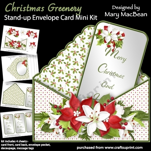 Christmas Greenery - Stand-up Envelope Card Mini Kit