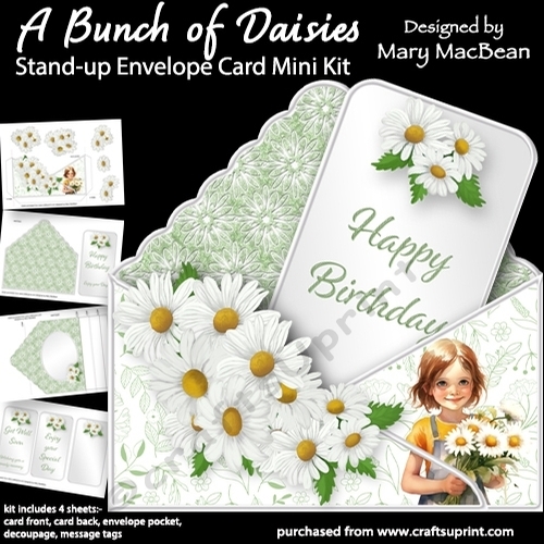 A Bunch of Daisies - Stand-up Envelope Card Mini Kit