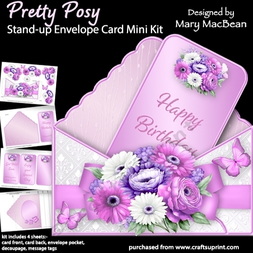Pretty Posy - Stand-up Envelope Card Mini Kit