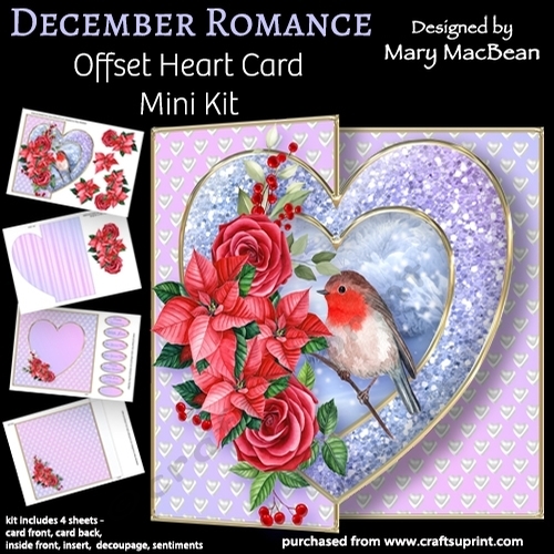 December Romance - Offset Heart Card Mini Kit
