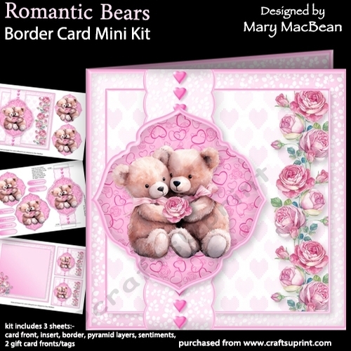 Romantic Bears - Border Card Mini Kit
