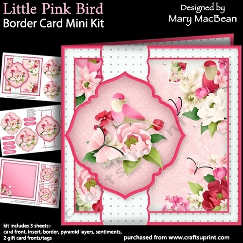 Little Pink Bird - Border Card Mini Kit