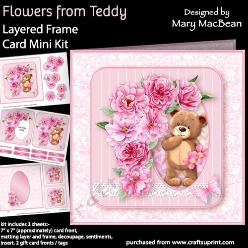 Flowers from Teddy - Layered Frame Card Mini Kit