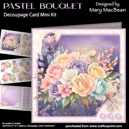 Pastel Bouquet - Decoupage Card Mini Kit
