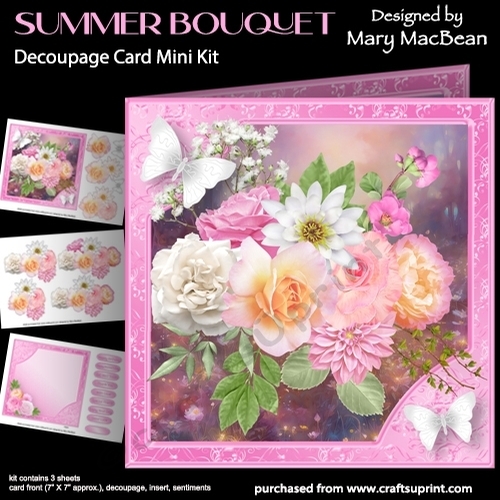 Summer Bouquet - Decoupage Card Mini Kit