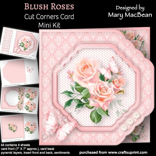 Blush Roses - Cut Corners Card Mini Kit
