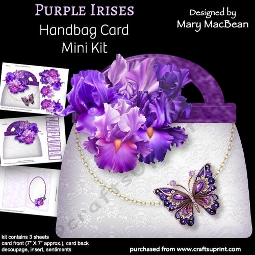 Purple Irises - Handbag Card Mini Kit
