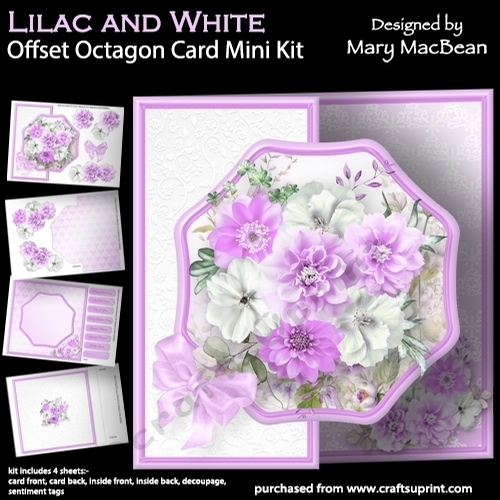 Lilac and White - Offset Octagon Card Mini Kit
