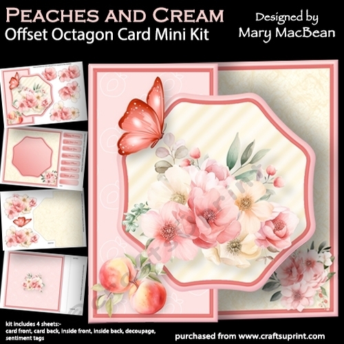 Peaches and Cream - Offset Octagon Card Mini Kit