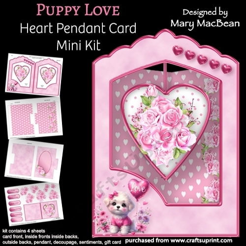 Puppy Love - Heart Pendant Card Mini Kit