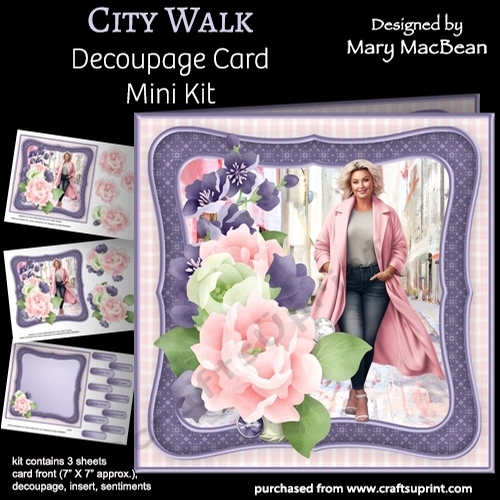 City Walk - Decoupage Card Mini Kit