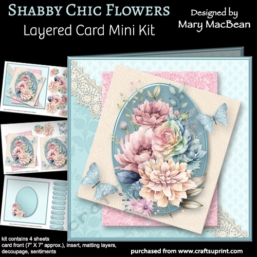 Shabby Chic Flowers - Layered Card Mini Kit
