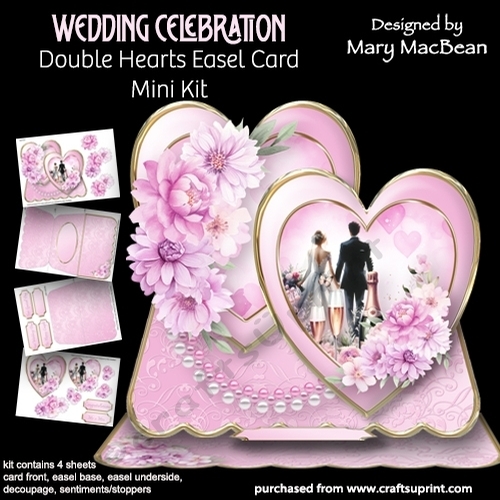 Wedding Celebration - Double Hearts Easel Card Mini Kit