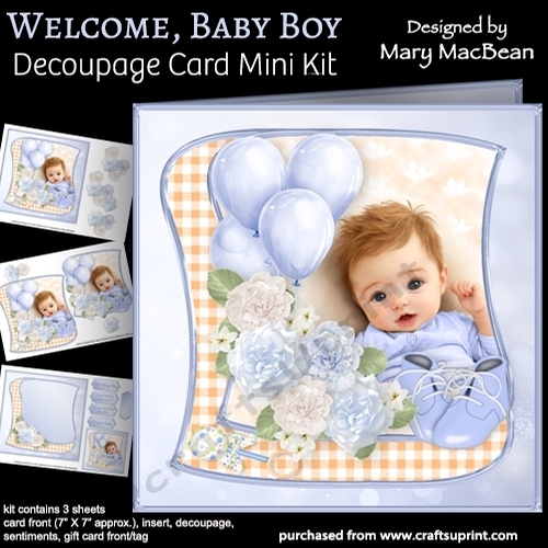 Welcome, Baby Boy - Decoupage Card Mini Kit