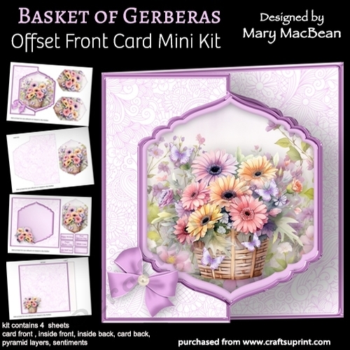 Basket of Gerberas - Offset Front Card Mini Kit
