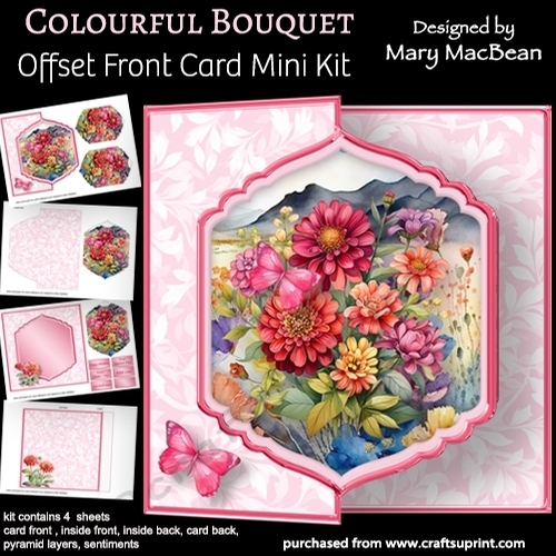 Colourful Bouquet - Offset Front Card Mini Kit