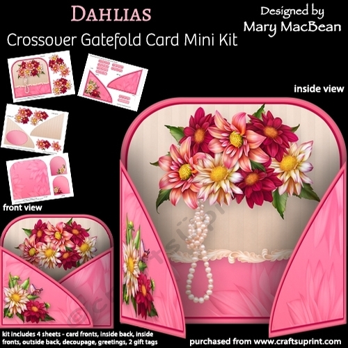 Dahlias - Crossover Gatefold Card Mini Kit