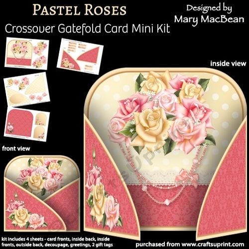 Pastel Roses - Crossover Gatefold Card Mini Kit