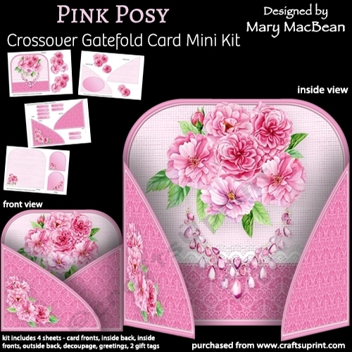 Pink Posy - Crossover Gatefold Card Mini Kit