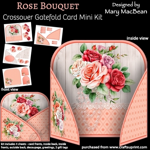 Rose Bouquet - Crossover Gatefold Card Mini Kit