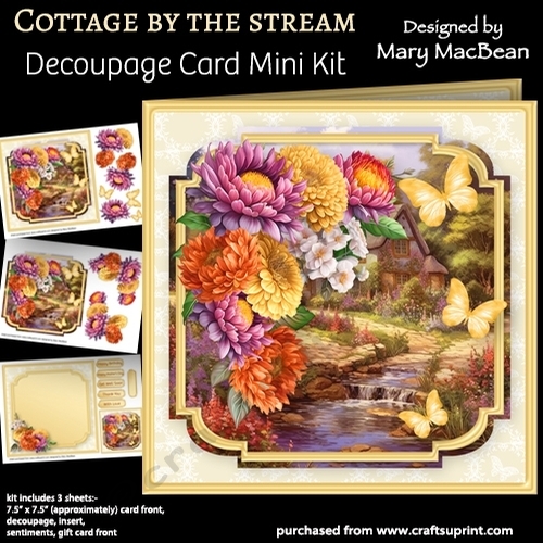 Cottage by the Stream - Decoupage Card Mini Kit