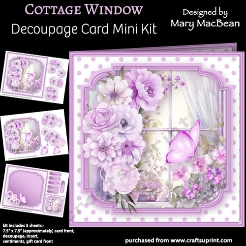 Cottage Window - Decoupage Card Mini Kit