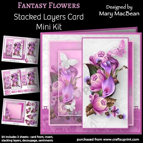 Fantasy Flowers - Stacked Layers Card Mini Kit