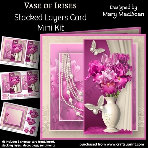 Vase of Irises - Stacked Layers Card Mini Kit