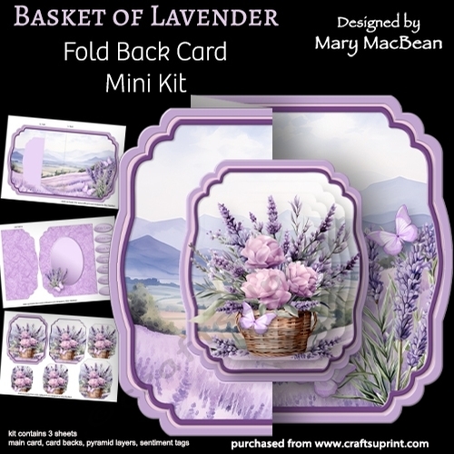 Basket of Lavender - Fold Back Card Mini Kit