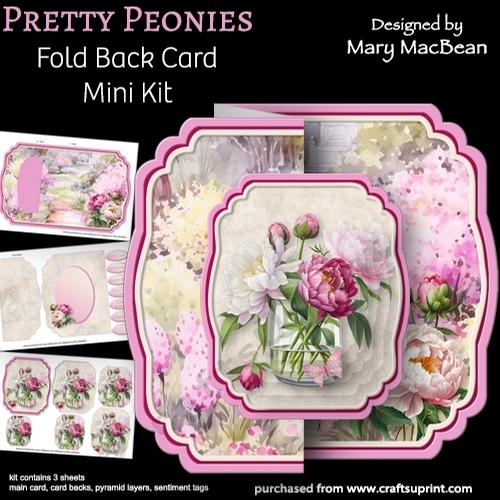 Pretty Peonies - Fold Back Card Mini Kit