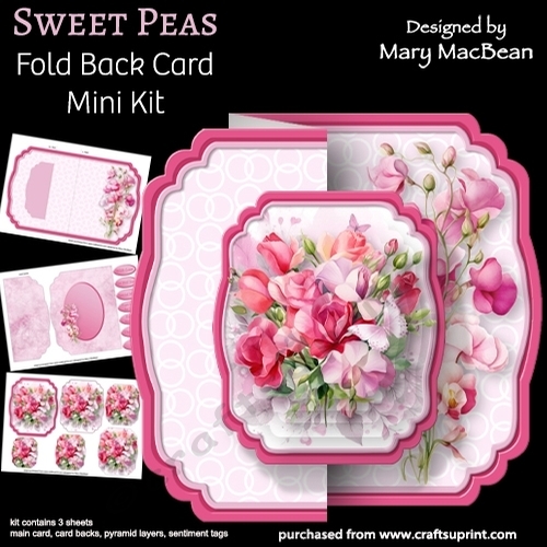 Sweet Peas - Fold Back Card Mini Kit