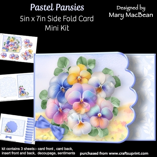 Pastel Pansies - 5 x 7 Side Fold Card Mini Kit