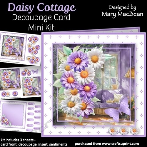 Daisy Cottage - Decoupage Card Mini Kit