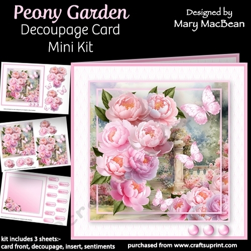 Peony Garden - Decoupage Card Mini Kit