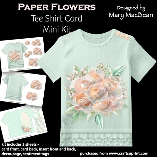 Paper Flowers - Tee Shirt Card Mini Kit