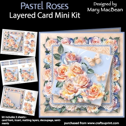 Pastel Roses - Layered Card Mini Kit