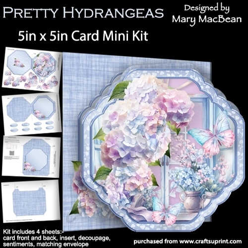 Pretty Hydrangeas - 5in x 5in Card Mini Kit