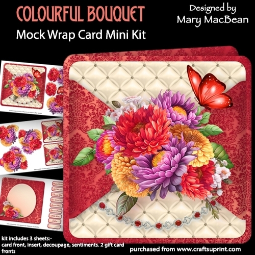 Colourful Bouquet - Mock Wrap Card Mini Kit