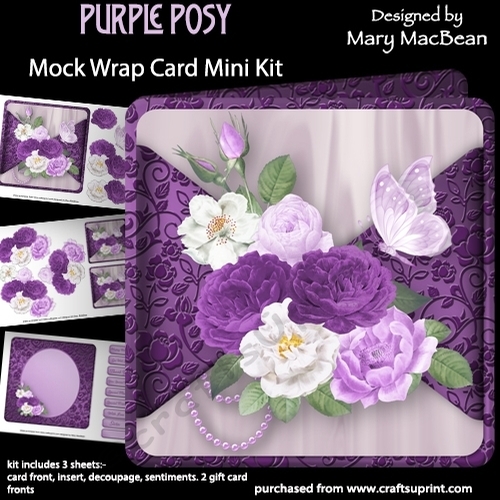 Purple Posy - Mock Wrap Card Mini Kit