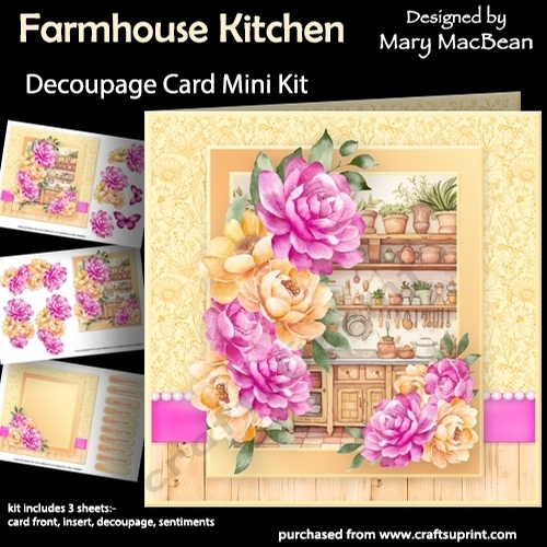 Farmhouse Kitchen - Decoupage Card Mini Kit