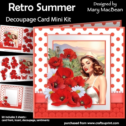 Retro Summer - Decoupage Card Mini Kit